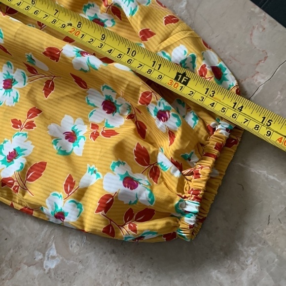 ASOS DESIGN frill neck midi tea dress in yellow floral print open back size‎ 4 - Picture 11 of 15